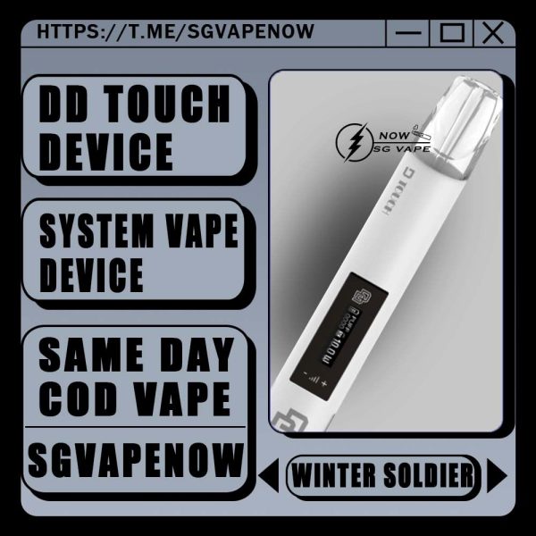 DD TOUCH DEVICE (SG VAPE)  DD Touch Device outsell is made of space aluminium, with obvious aroma experience and cool lighting effect. It has global intiative touch screen to adjust high and low power also. Specification : Low Power: 7W High Power: 10W Rechargeable via Type-C Cable Compatible Pod With : R-one Pod Relx Classic Pod Lana Pod Sp2 Pod Zeuz Pod Kizz Pod Color Available List : BLACK ADAM LOKI THOR VISION WINTER SOLDIER SG VAPE COD SAME DAY DELIVERY , CASH ON DELIVERY ONLY. ORDER BEFORE 5PM , SAME DAY NIGHT SLOT 7PM – 10PM RECEIVED PARCEL. TAKE BULK ORDER /MORE ORDER PLS CONTACT US : SGVAPENOW WHATSAPP VIEW OUR DAILY NEWS INFORMATION VAPE : SGVAPENOW CHANNEL SHOP MORE NOW : SGVAPENOW